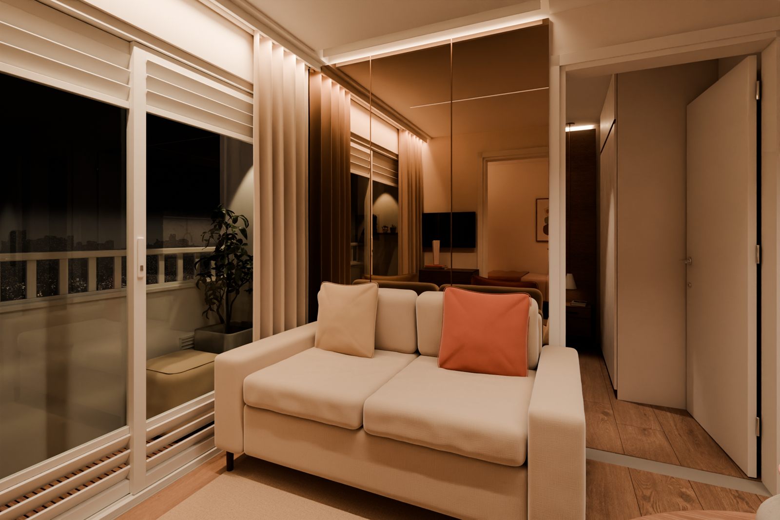 Sala · noite · vista 2