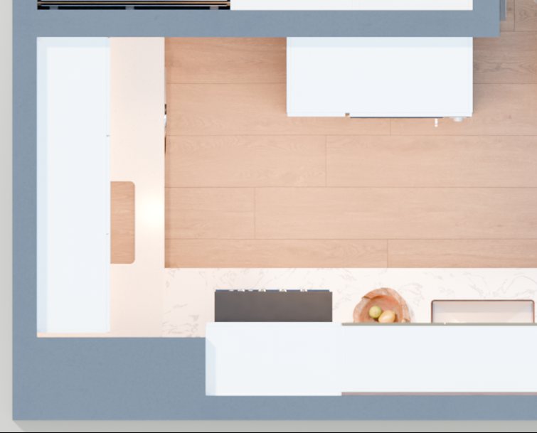 Cozinha e lavanderia · planta 3D