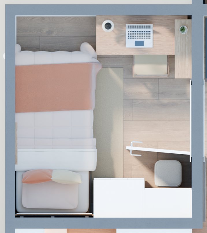 Quarto da menina · planta 3D